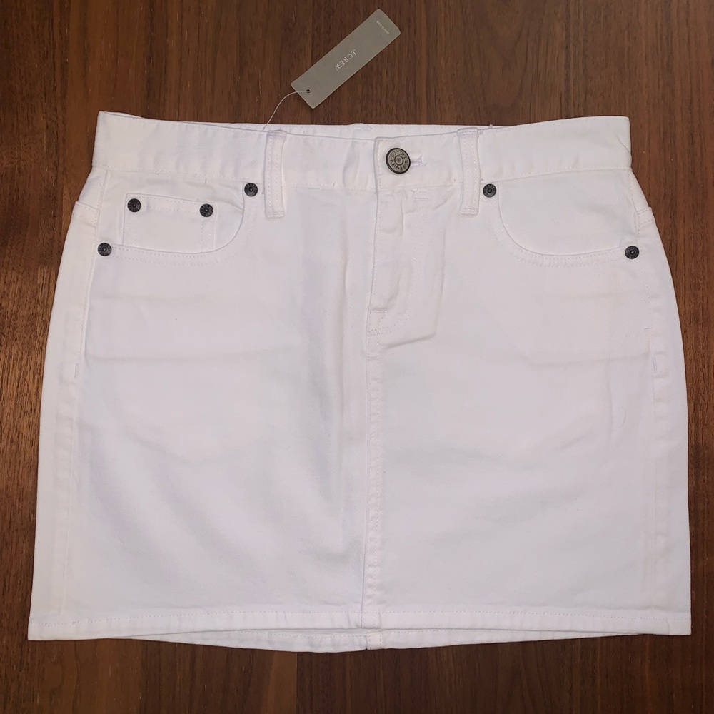 J.Crew white mini jeans skirt
